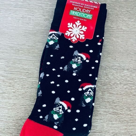 Christmas Adult Fun Socks Frenchie Boston Terrier Dog - Picture 1 of 2